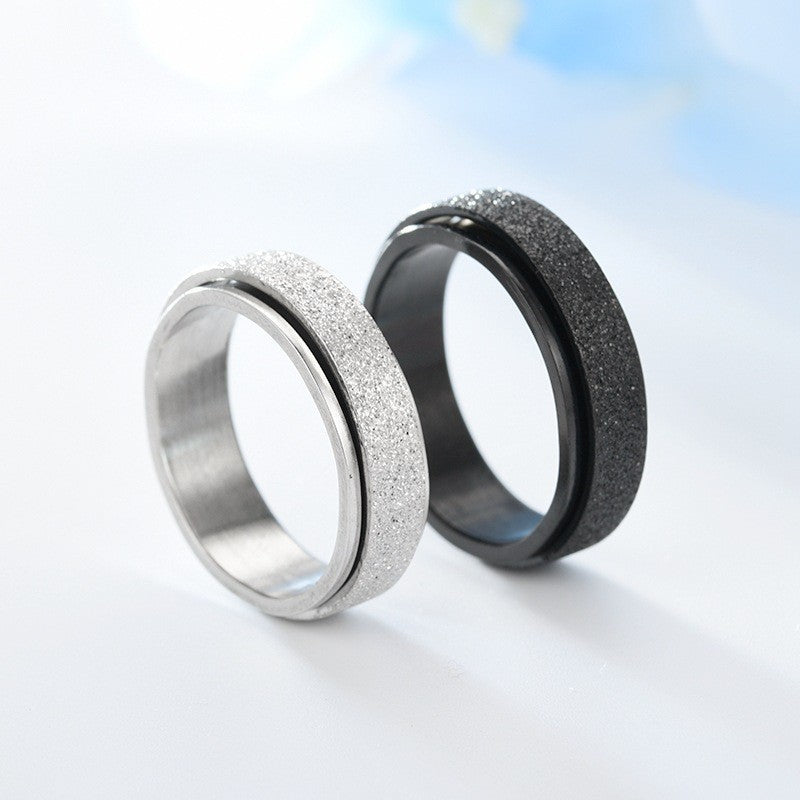 Turnable Anxiety Rings Rainbow Silver Color Relieve Stress Rings For Women Men, Valdore