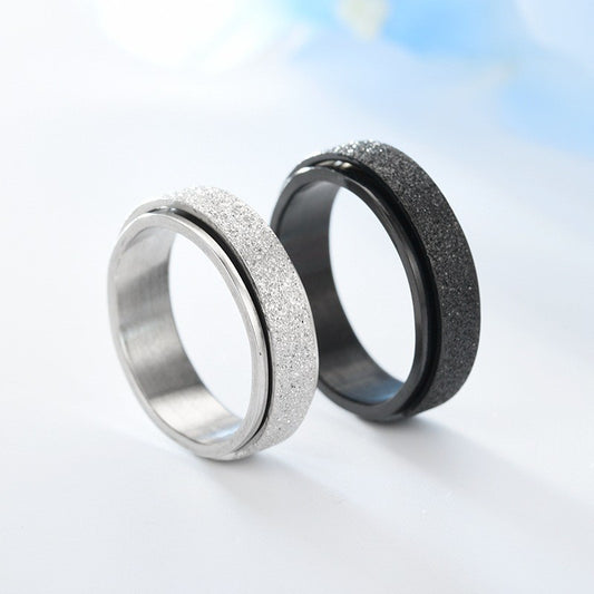 Turnable Anxiety Rings Rainbow Silver Color Relieve Stress Rings For Women Men, Valdore